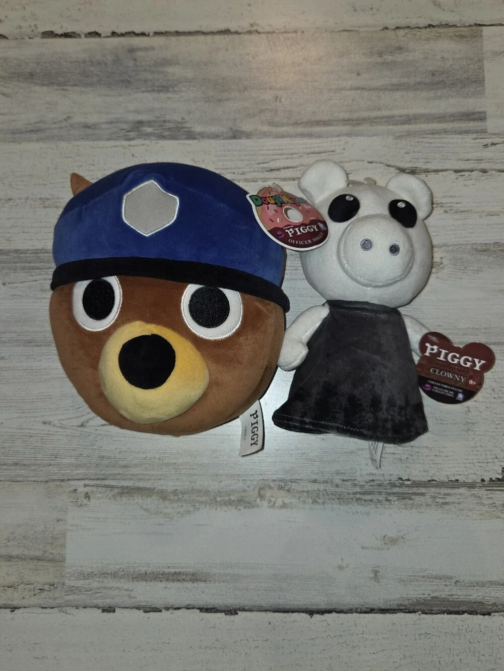 New Piggy Plush Duo — White Pig & Officer Bear (Piggy Series) Roblox Stuffed Toy